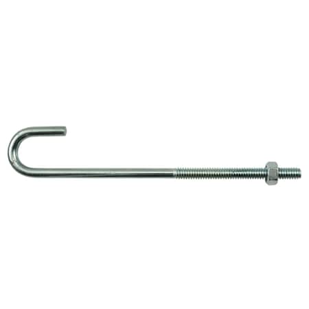 Midwest Fastener 1/4"-20 x 6" Zinc Plated Steel Coarse Thread J-Bolt 20PK 52293